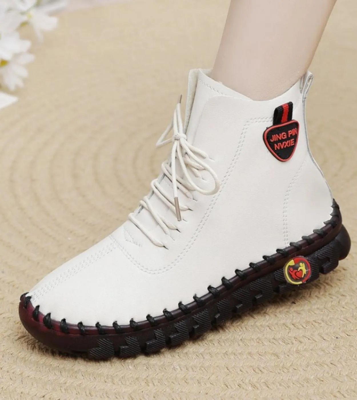 2022 Sneakers Scarpe da donna Mocassini con plateau Stringate in pelle Slip On New Spring Casual Scarpe da mamma Mujer Zapatos C