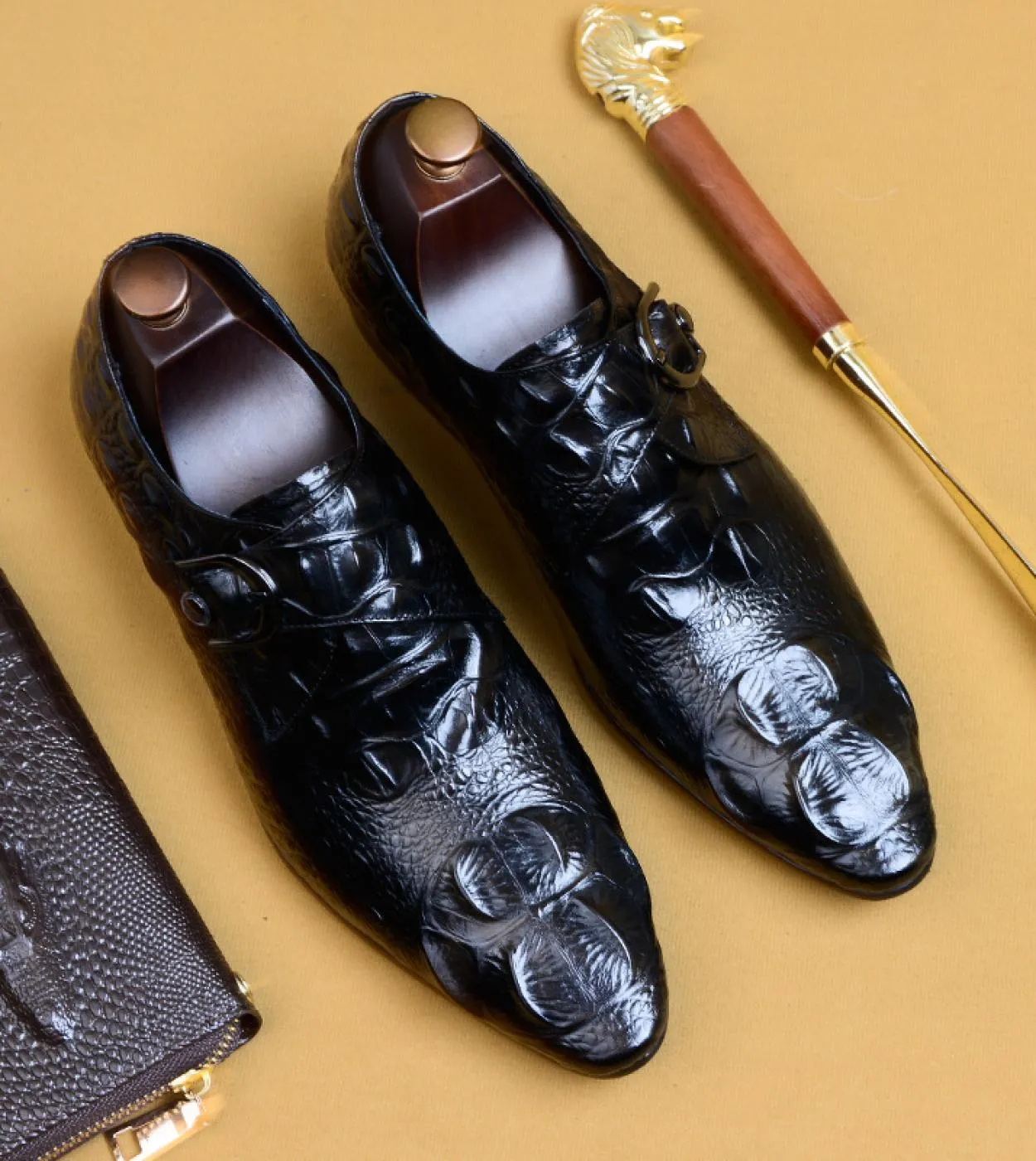 2023 estate mens formale scarpe in vera pelle fatti a mano oxford per uomo classico abito in coccodrillo fibbia mocassini da spo
