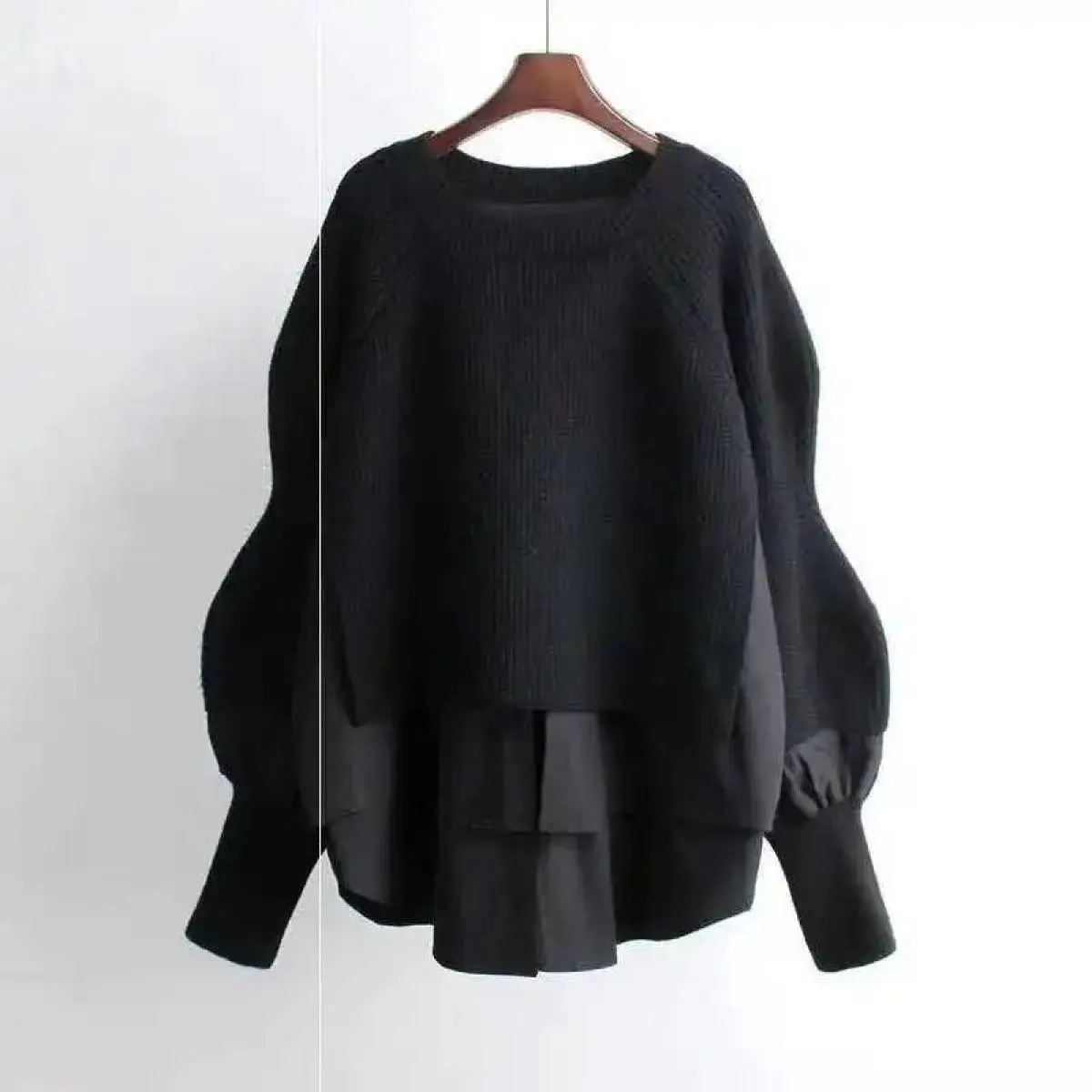 2023 primavera autunno nuove donne maglione moda maglione falso due pezzi di cuciture pullover top da donna