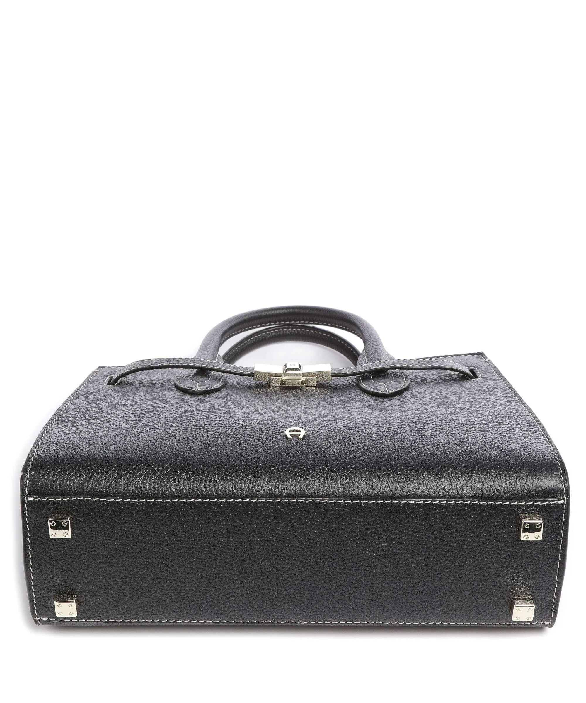  Aigner Farah M Borsa a mano pelle di vacchetta grana nero  