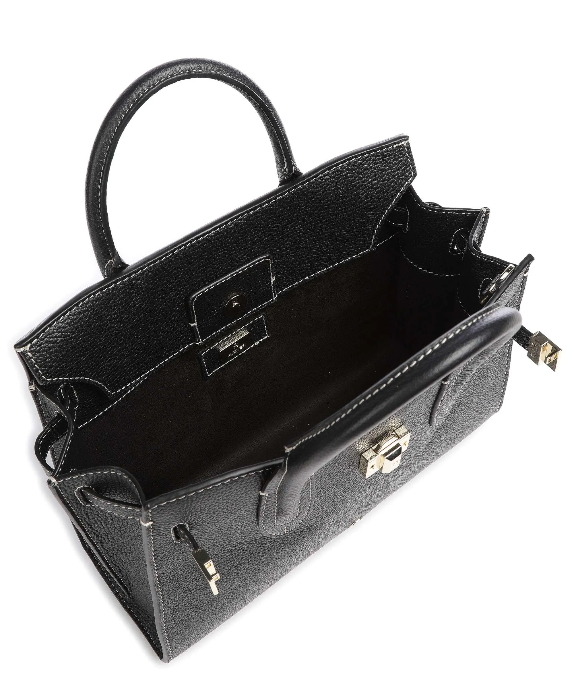  Aigner Farah M Borsa a mano pelle di vacchetta grana nero  