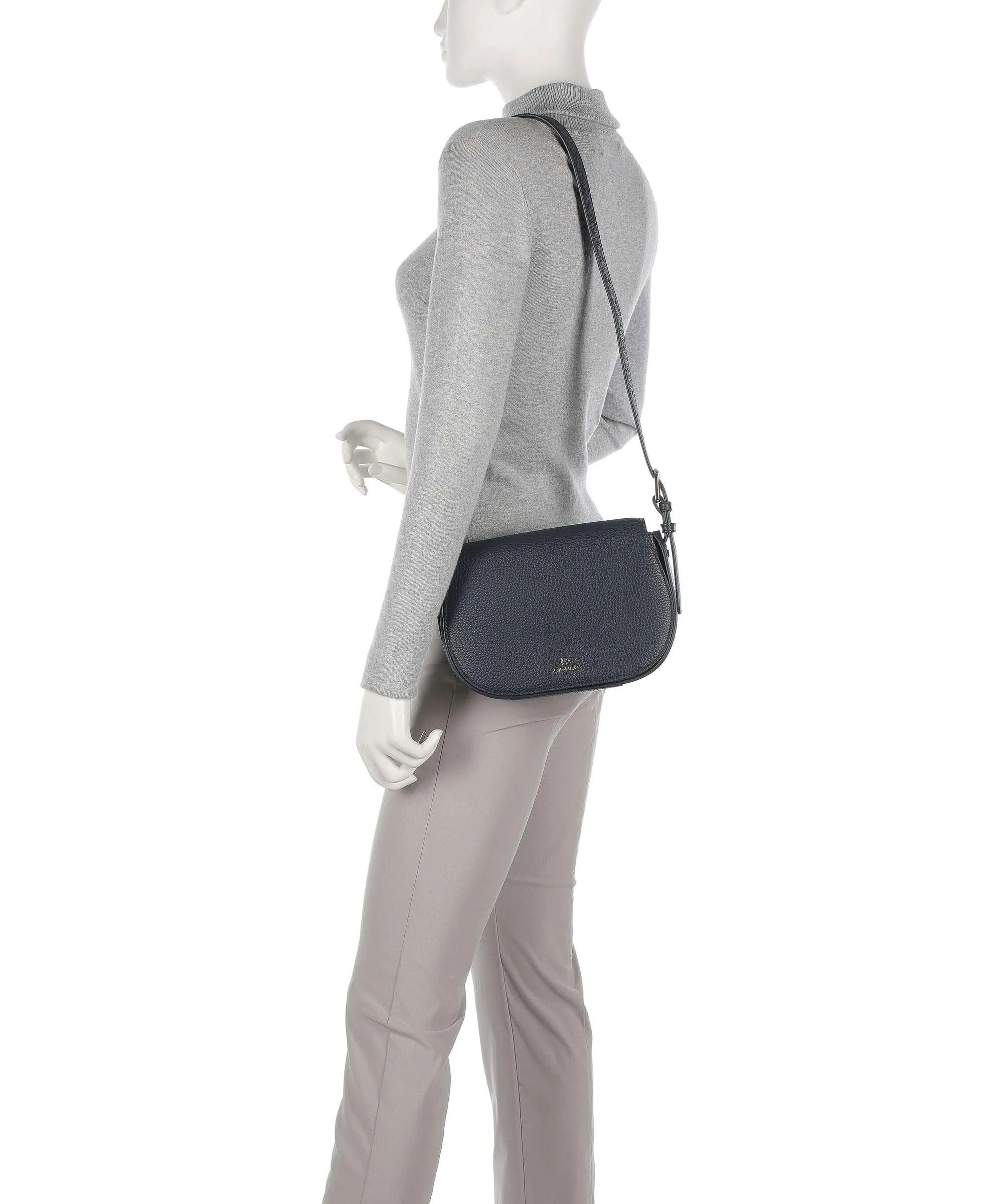  Aigner Ivy M Borsa a tracolla pelle di vacchetta grana navy  