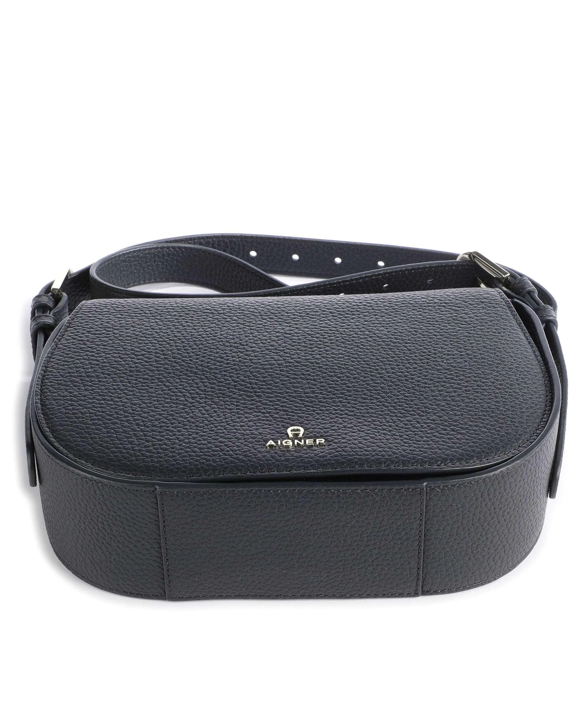 Aigner Ivy M Borsa a tracolla pelle di vacchetta grana navy  