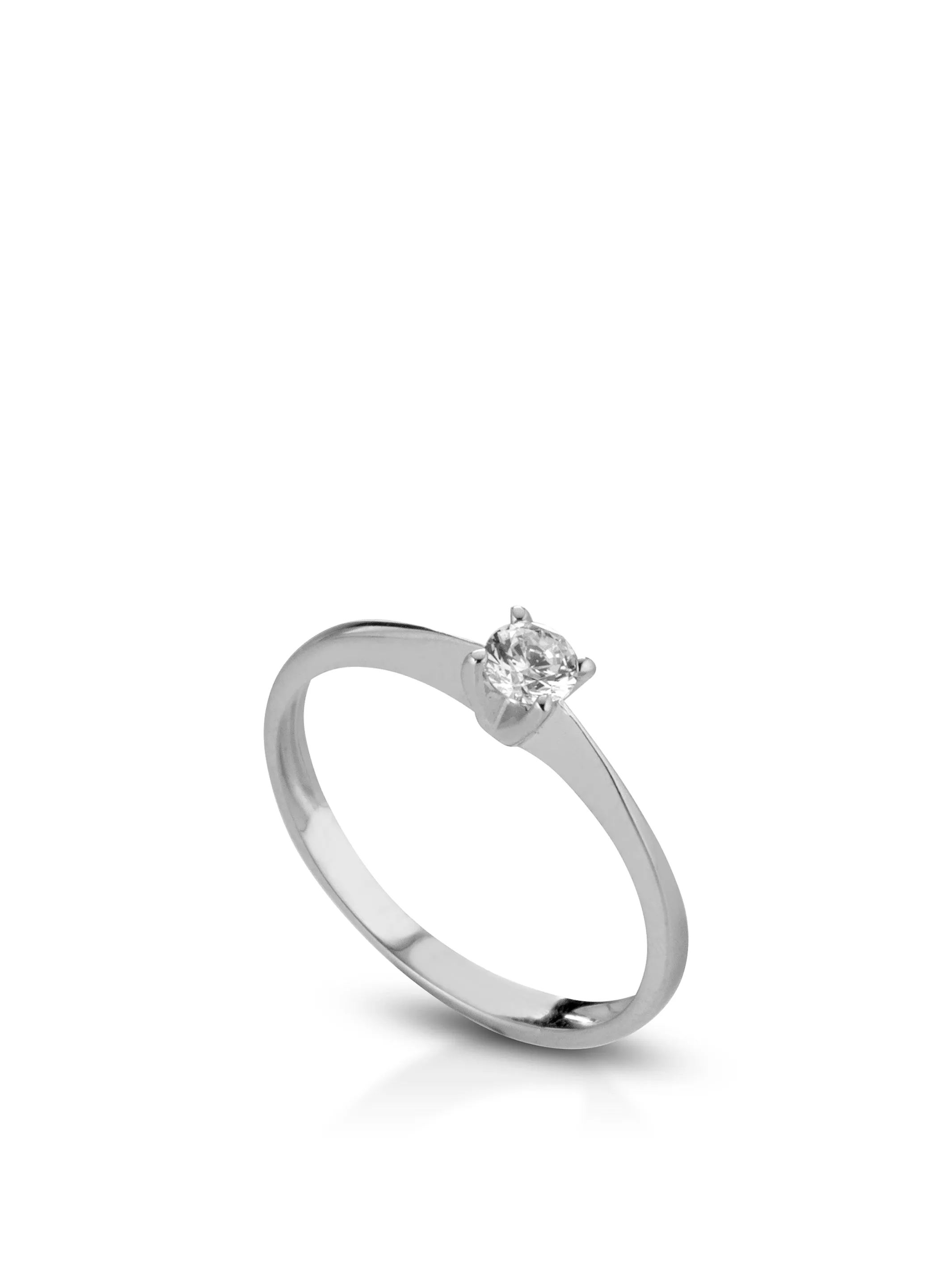 Anello donna in Oro bianco solitario