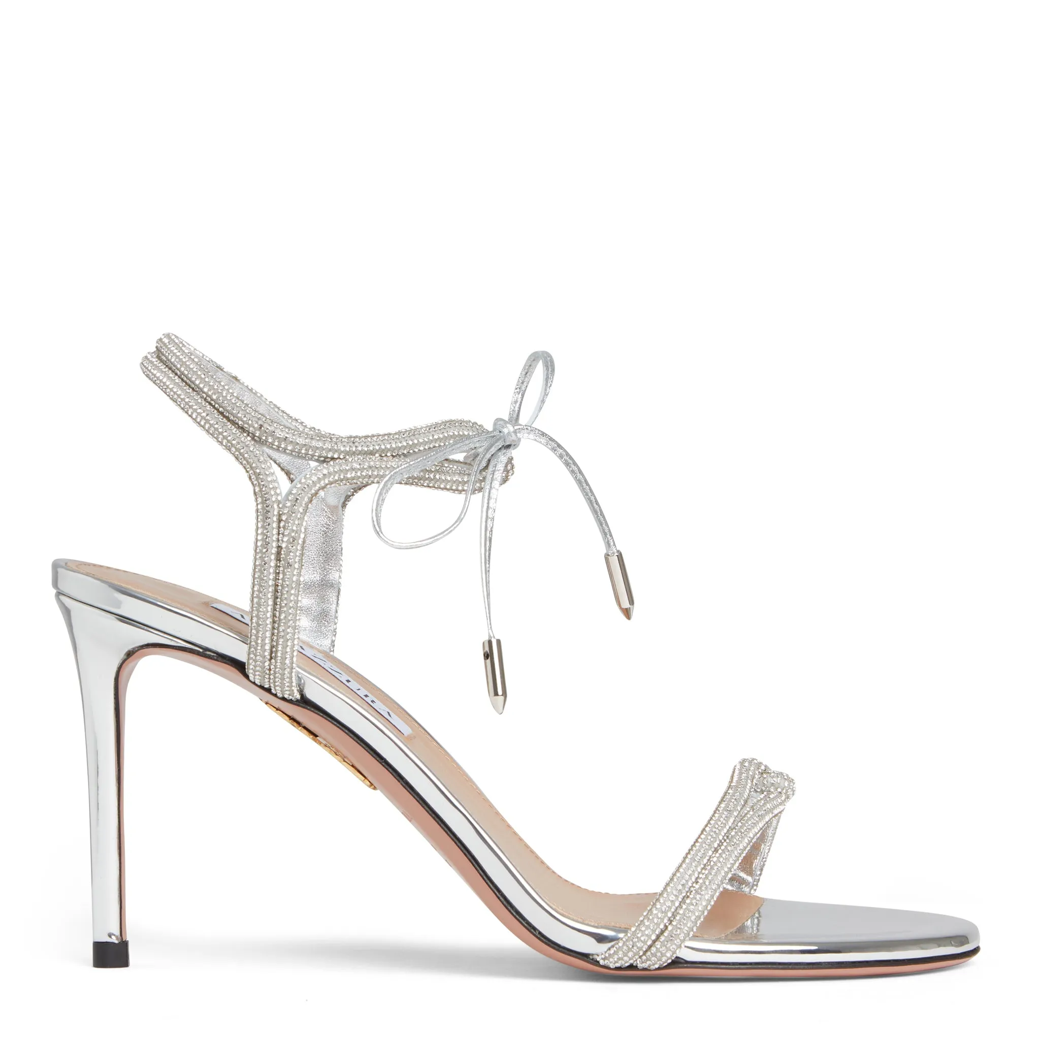 AQUAZZURA  Dècolletè in vernice argento