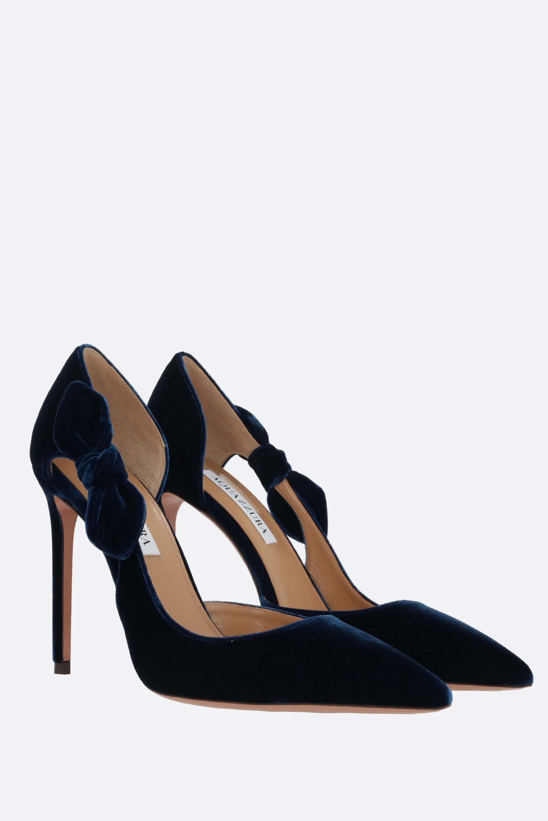  AQUAZZURA décolleté Very Bow Tie in velluto 