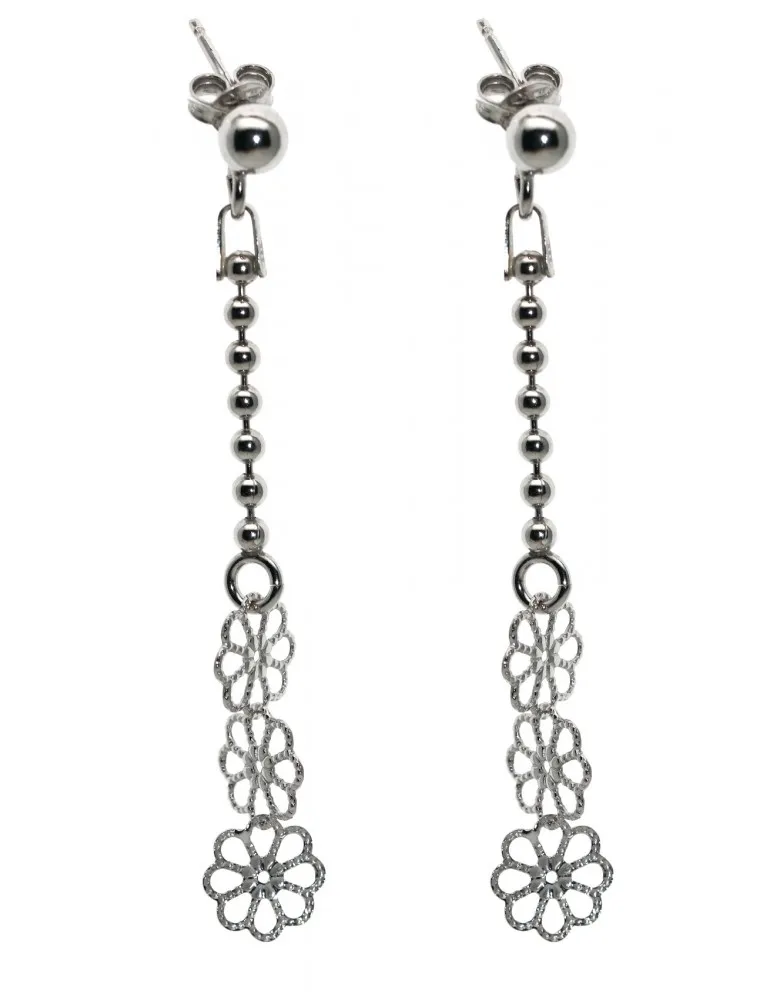 Argento 925 : completo filigrana Fiori Collana Orecchini e Bracciale palline