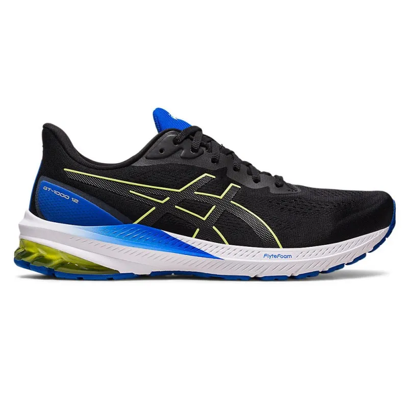 Asics Gt-1000 12 Nero Blu Giallo - Scarpe Running Uomo