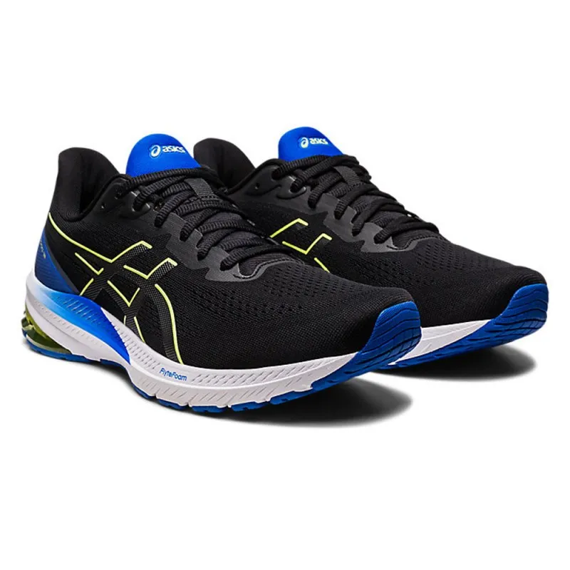 Asics Gt-1000 12 Nero Blu Giallo - Scarpe Running Uomo