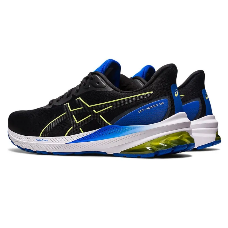 Asics Gt-1000 12 Nero Blu Giallo - Scarpe Running Uomo