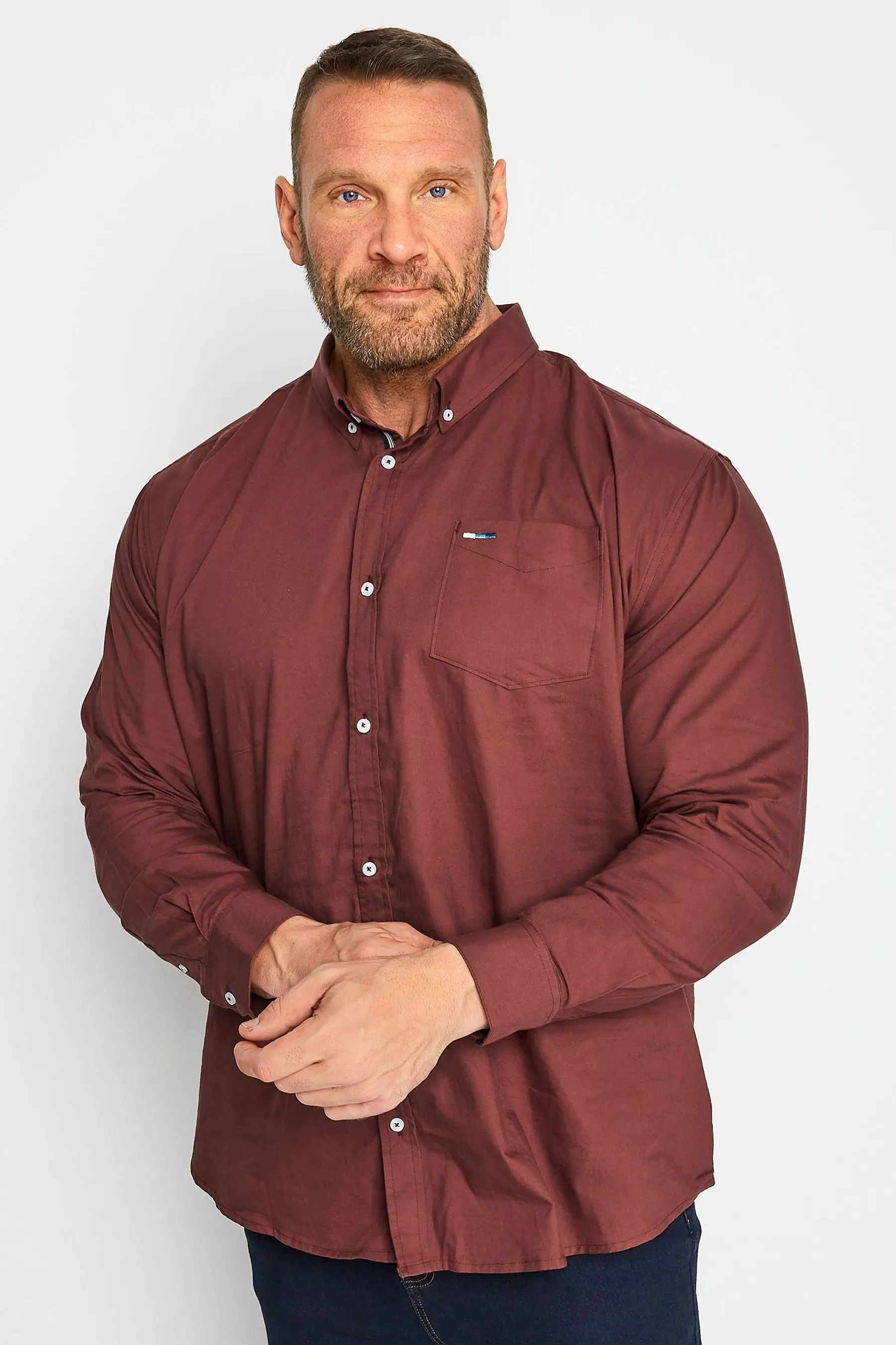 BadRhino - Big & Tall Manica lunga Oxford Camicia