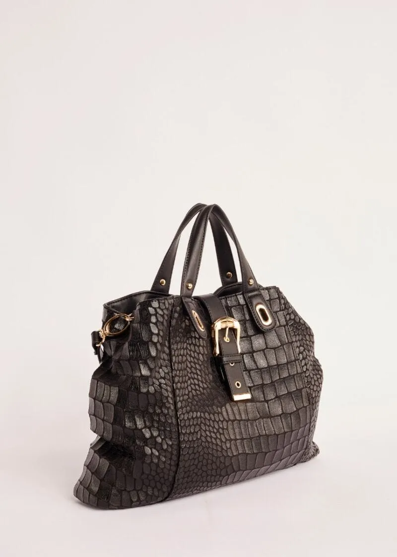 Borsa a mano pitonata