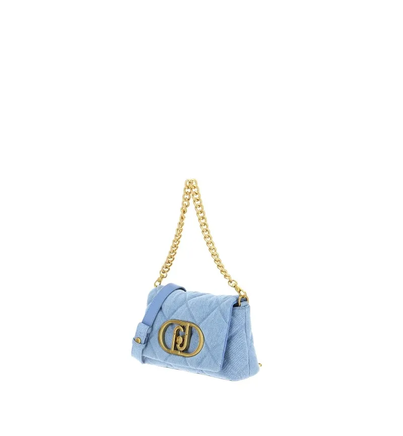 Borsa denim trapuntata