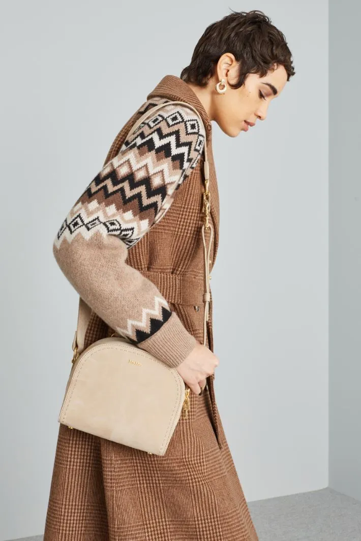 Borsa rigida in suede