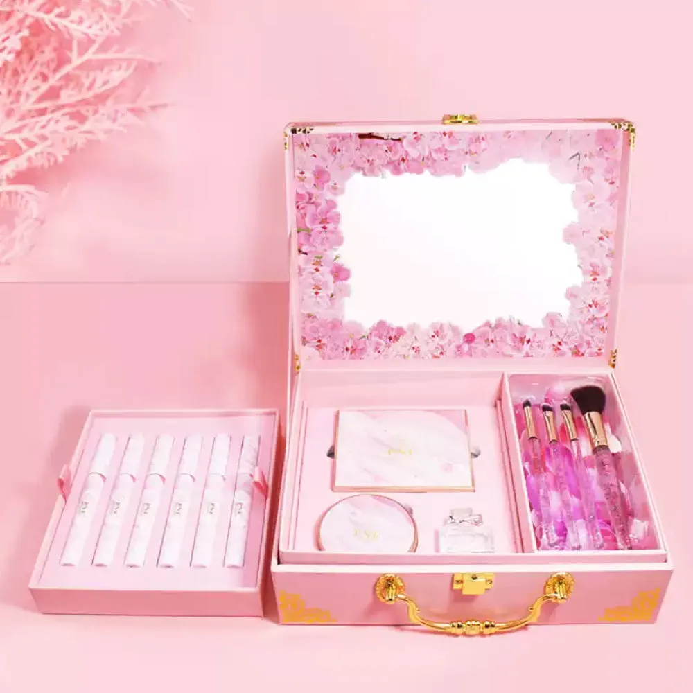 Box bellezza set da 13 accessori e specchio interno