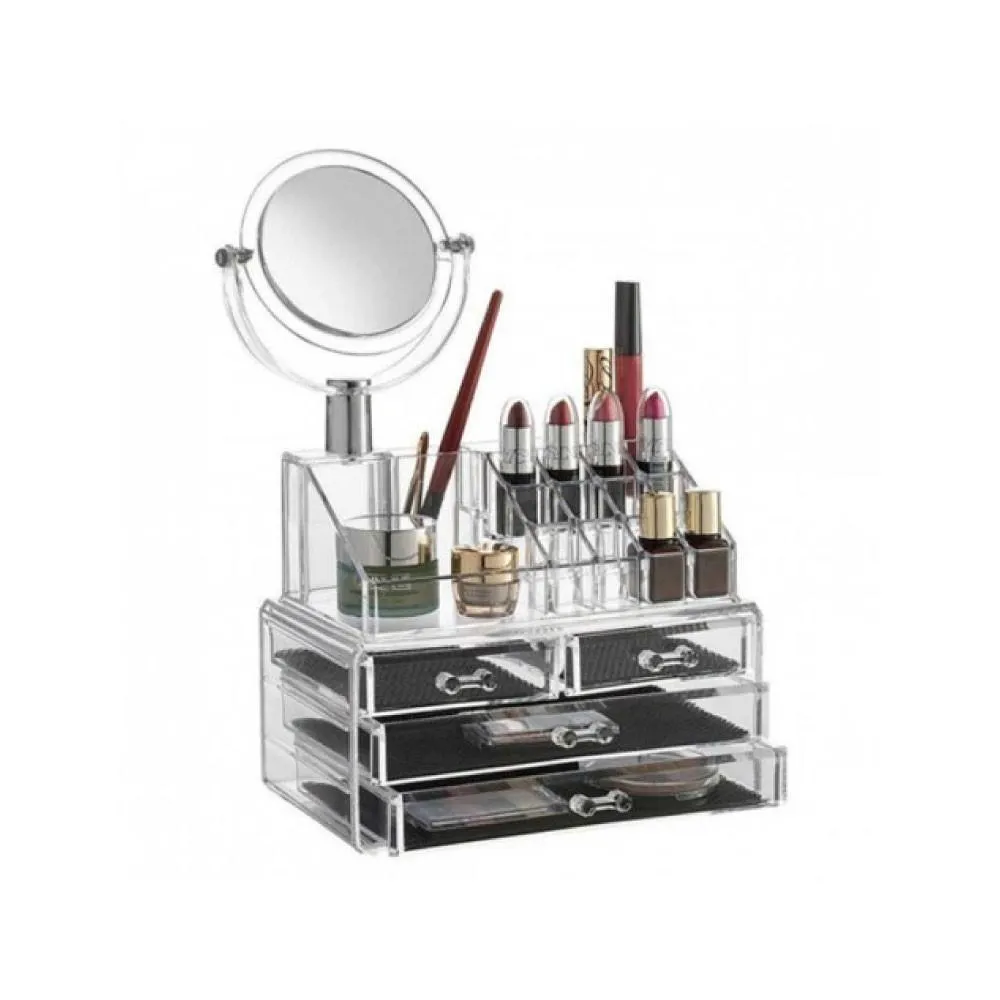 Box trucco e cosmetica con specchio e cassetti