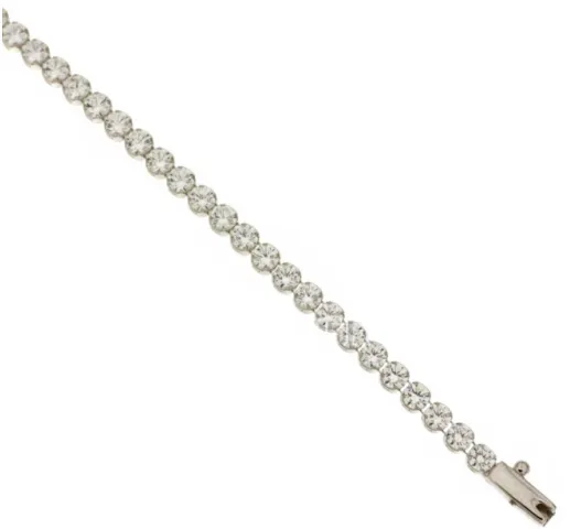 Bracciale Tennis Donna in oro bianco 18kt con Cubic Zirconia taglio brillante