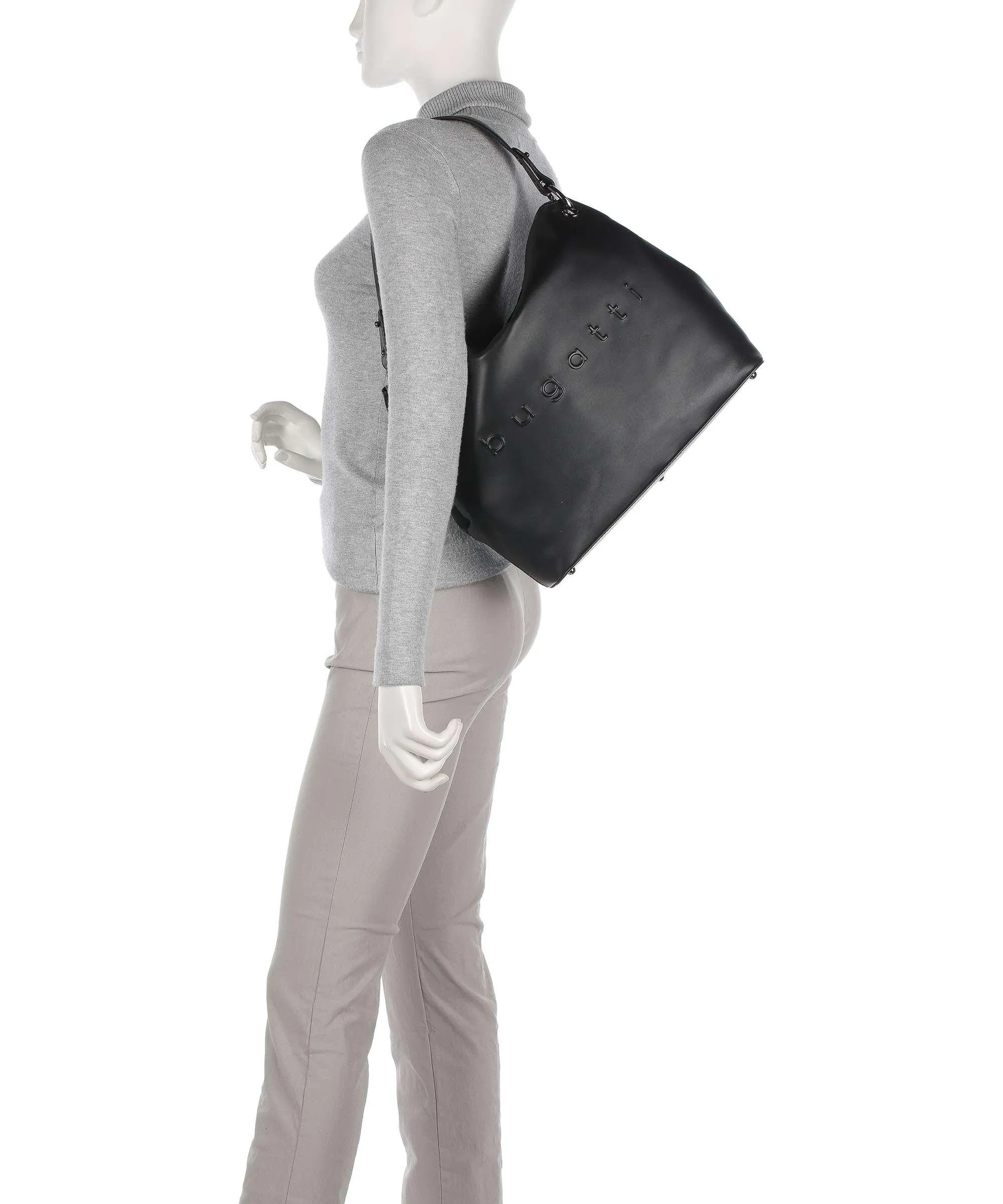  Bugatti Daphne Borsa hobo pelle di vacchetta grana nero  
