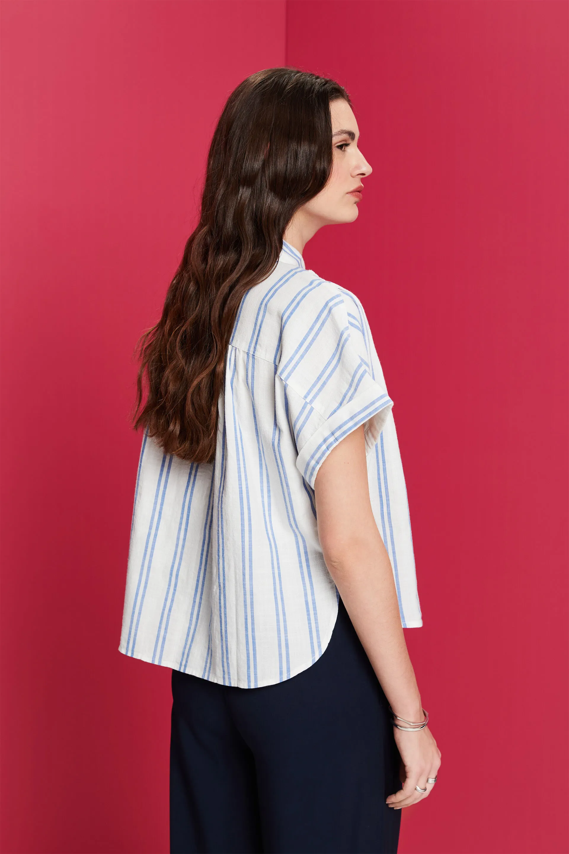 Camicetta a maniche corte a righe, 100% cotone