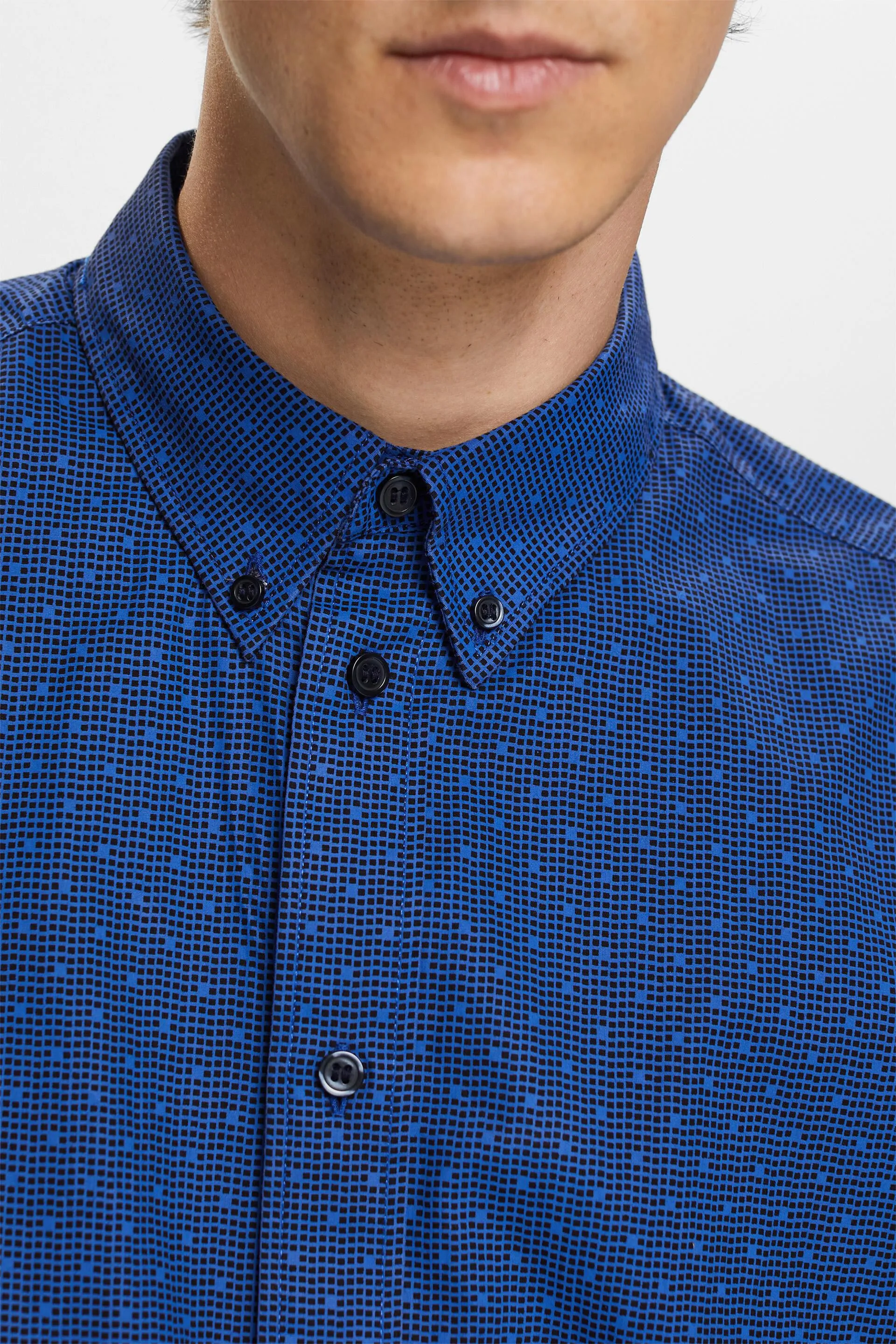 Camicia a fantasia button-down, 100% cotone