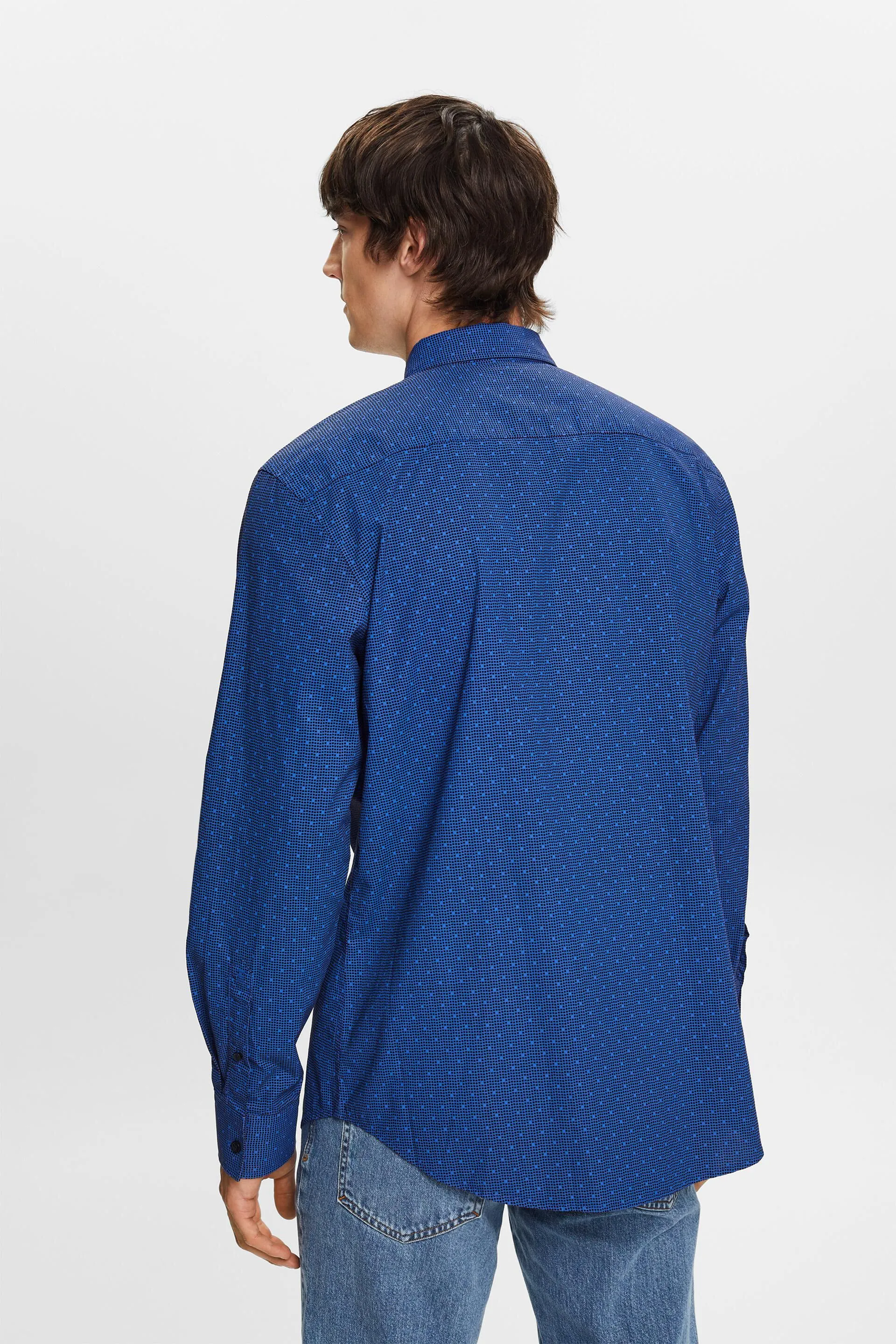 Camicia a fantasia button-down, 100% cotone