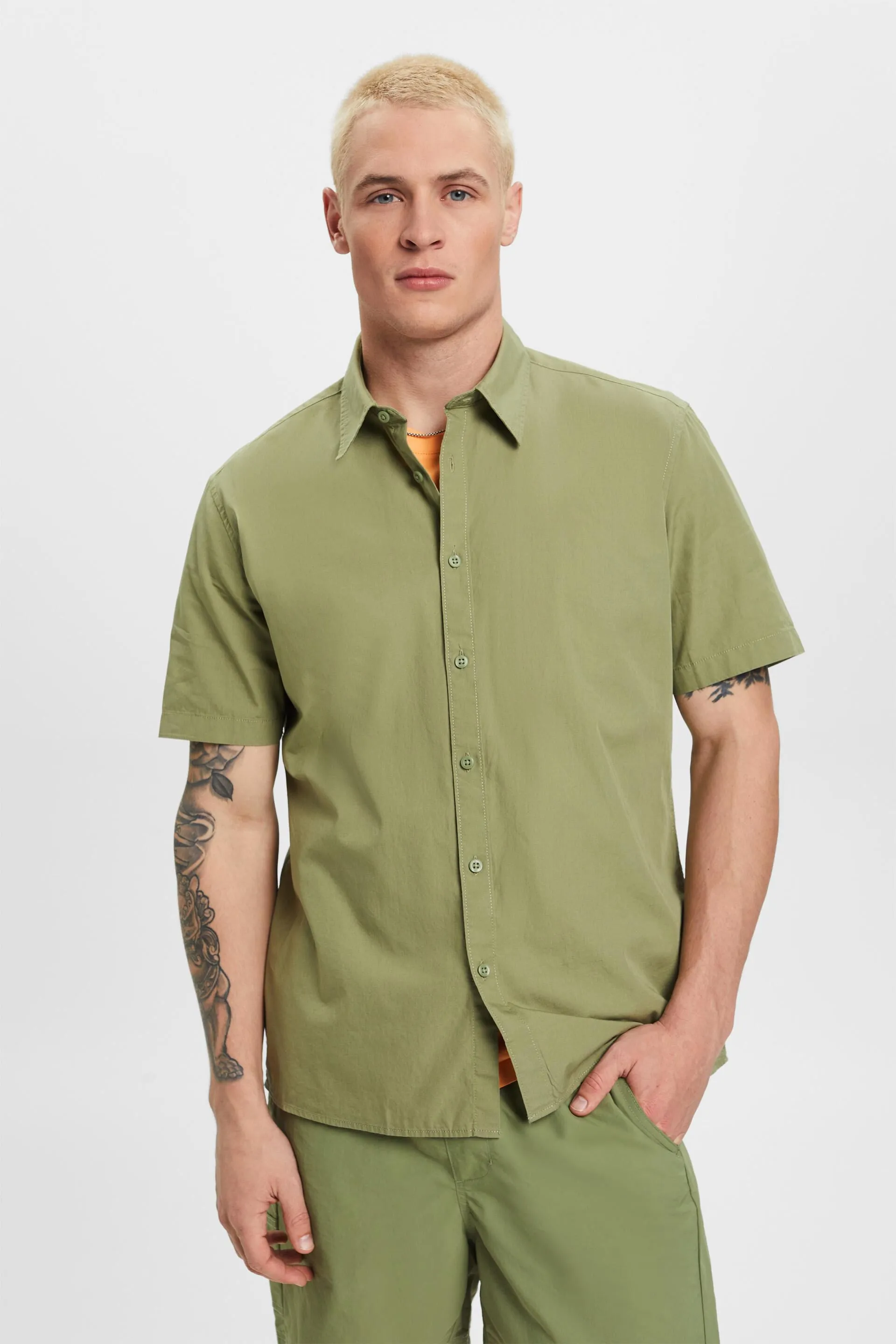 Camicia a maniche corte in cotone sostenibile