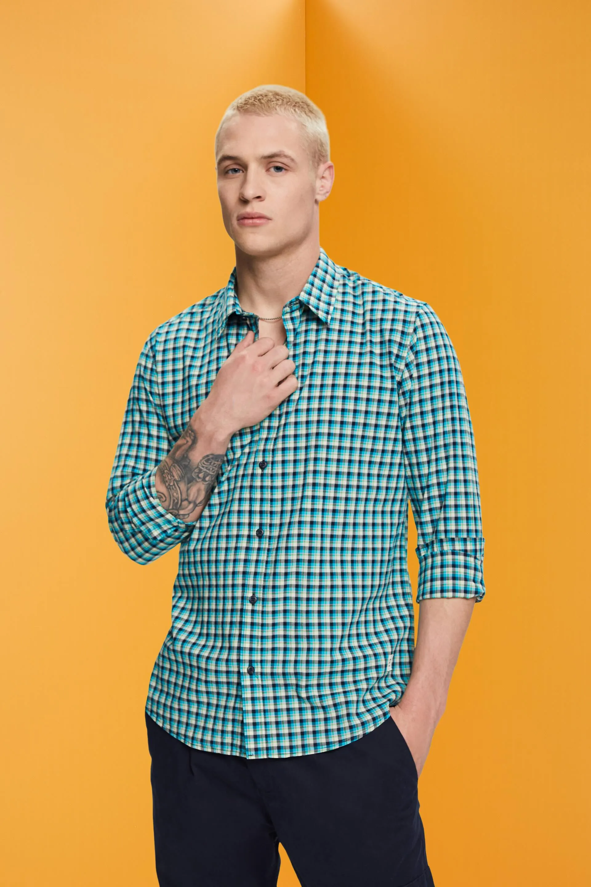 Camicia a scacchi in cotone sostenibile