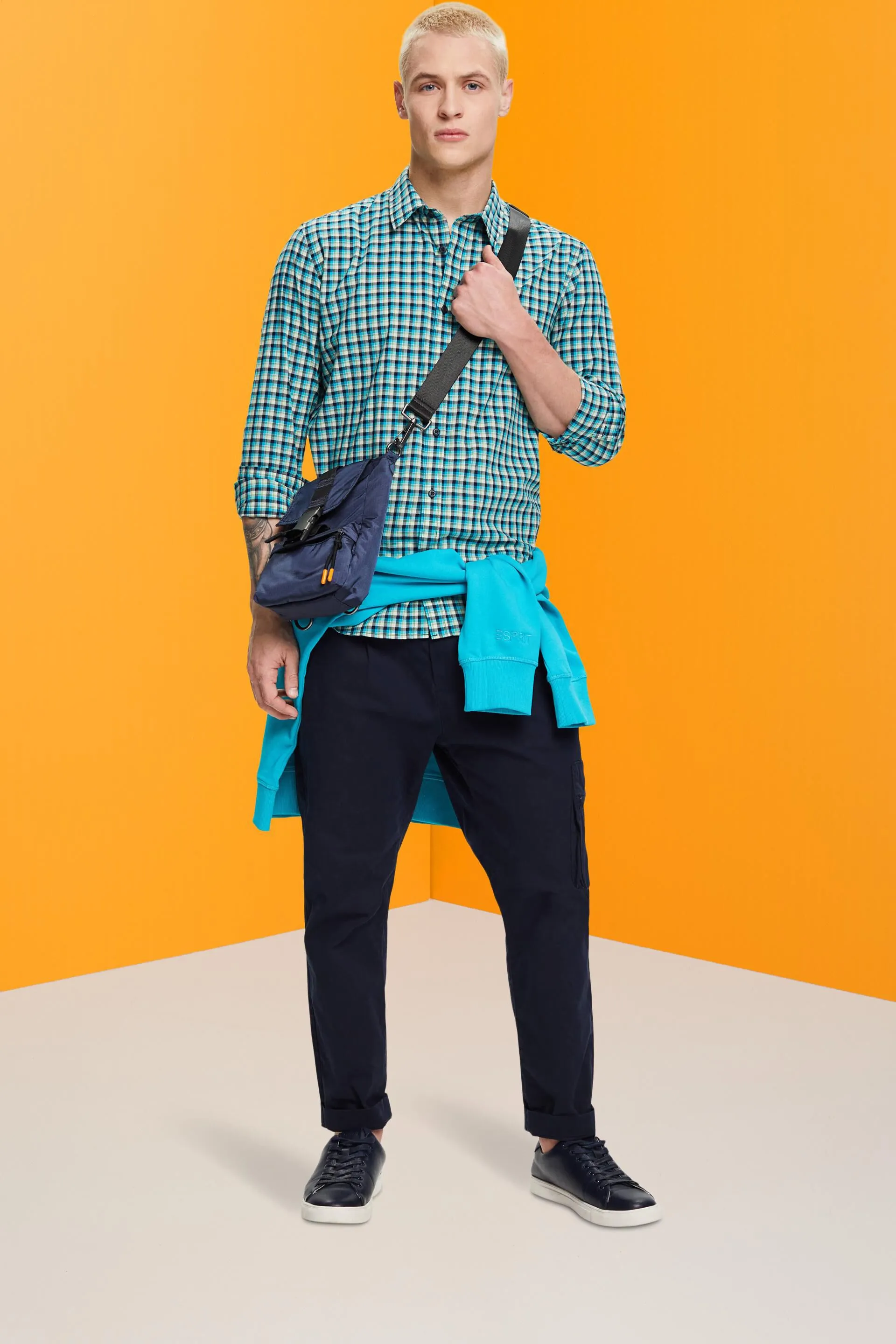 Camicia a scacchi in cotone sostenibile
