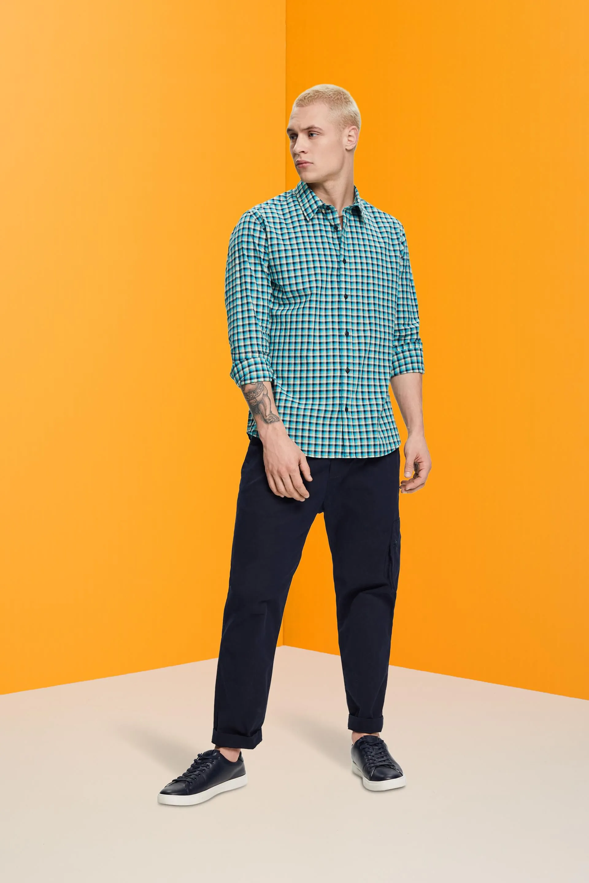Camicia a scacchi in cotone sostenibile