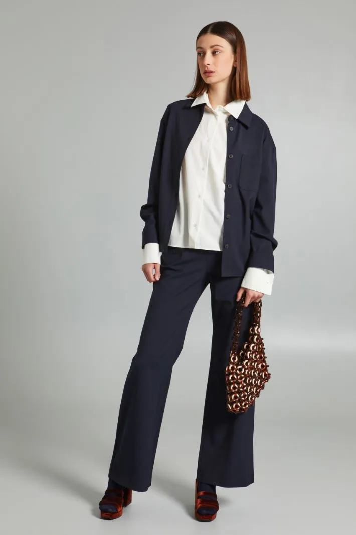 Camicia boxy in popeline
