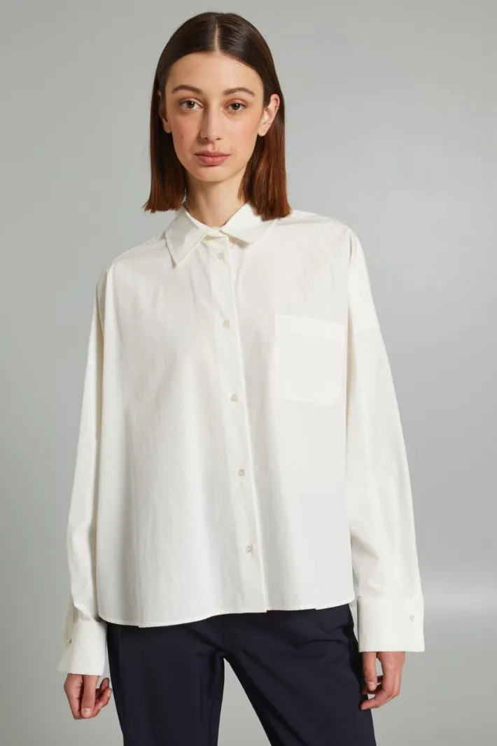 Camicia boxy in popeline