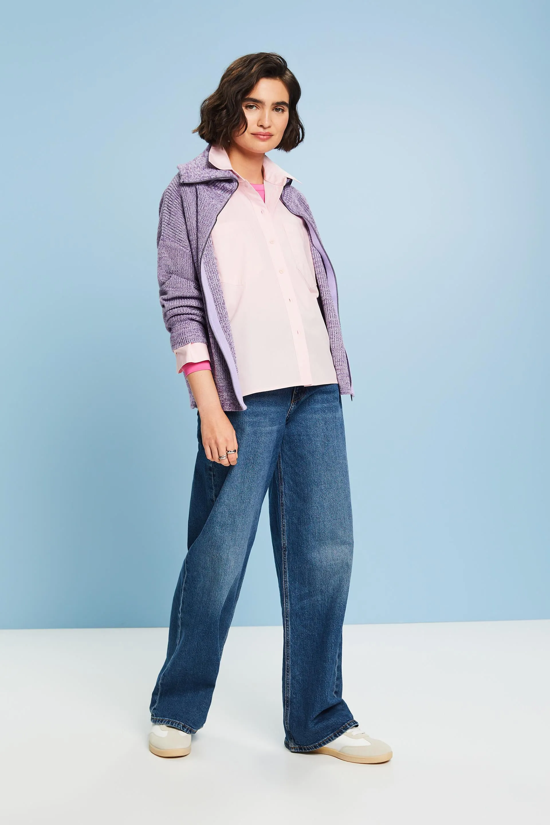 Camicia button-up in popeline di cotone