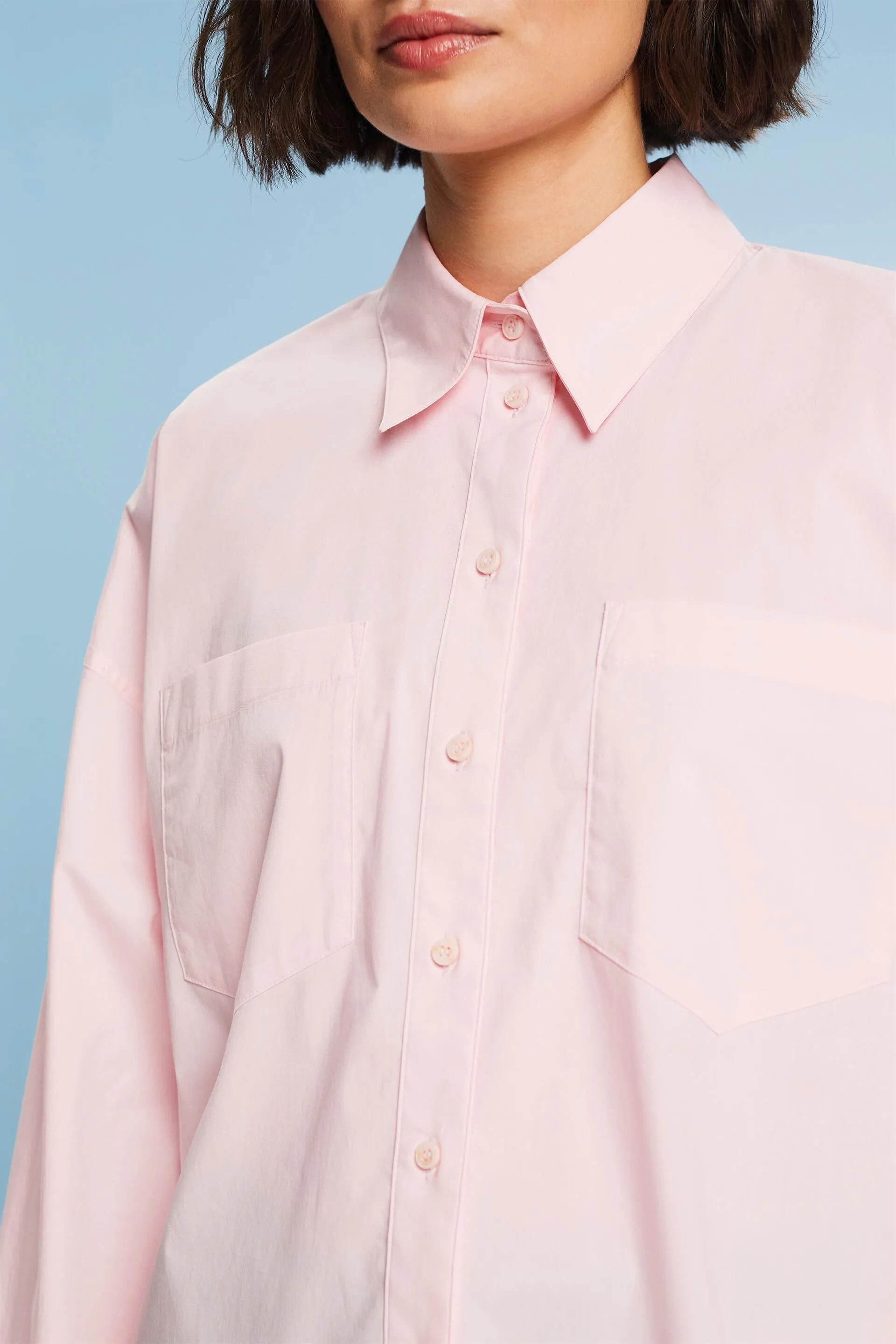 Camicia button-up in popeline di cotone