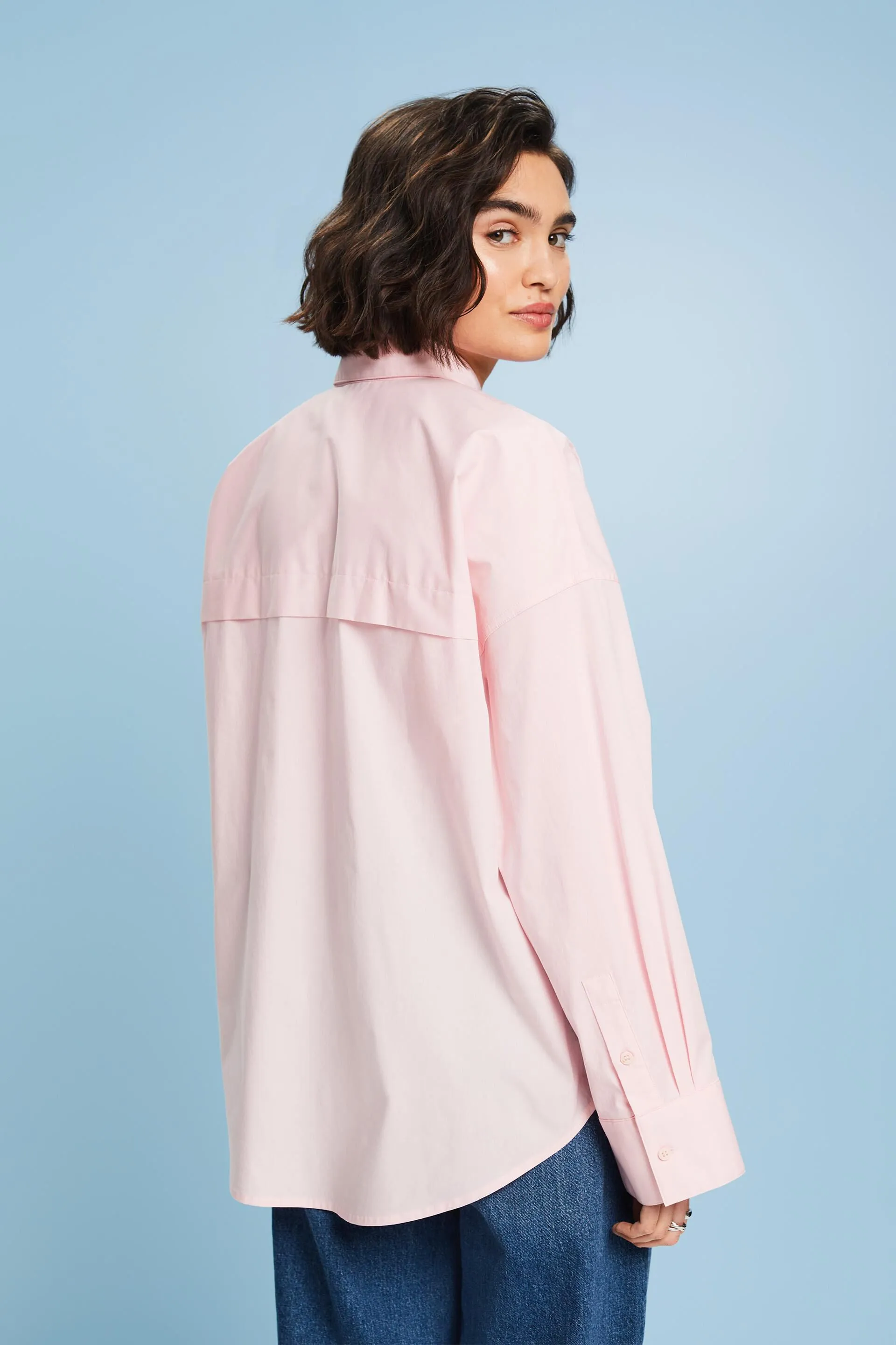 Camicia button-up in popeline di cotone
