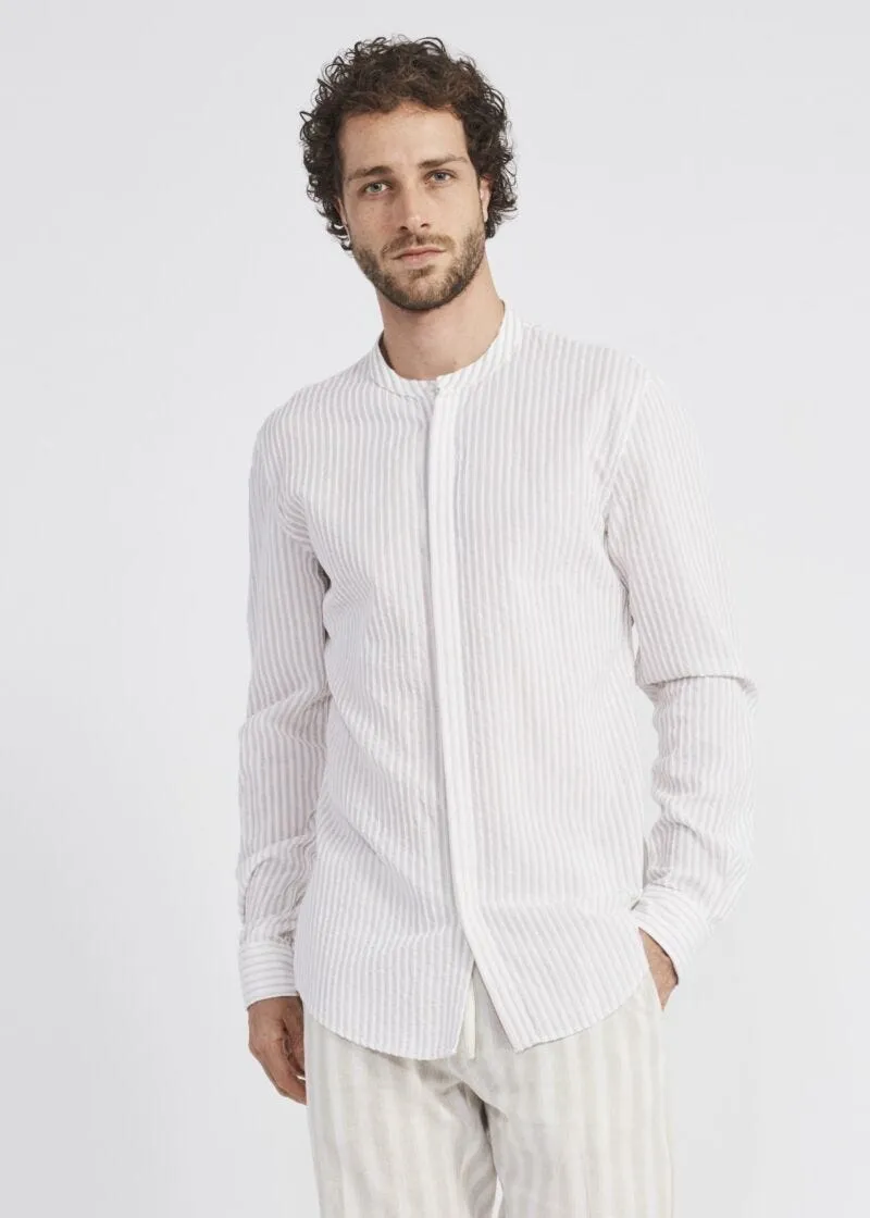 Camicia con collo alla coreana