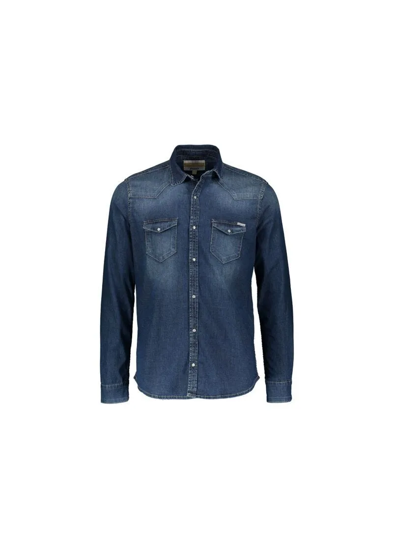 Camicia con lavaggio vintage washed