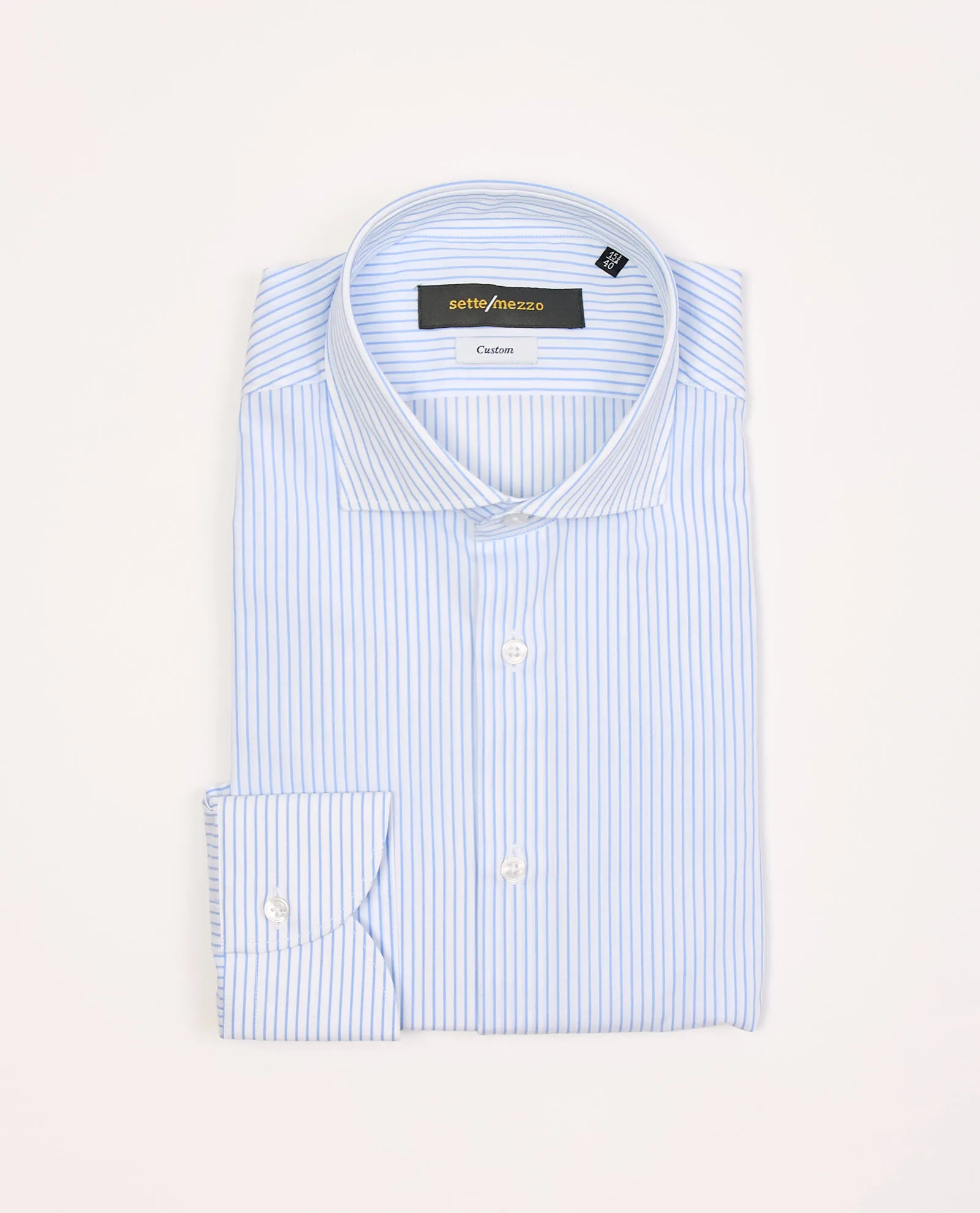 Camicia custom fit Sette/Mezzo a righe strette