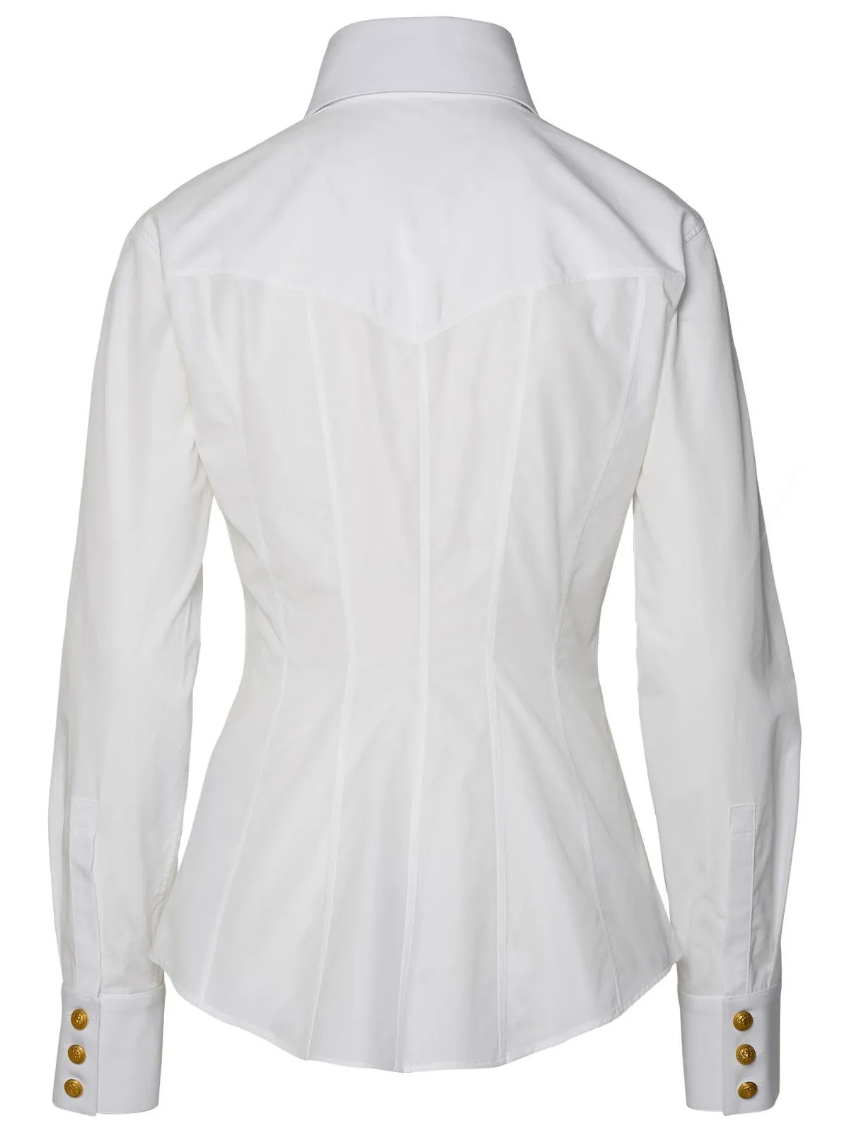 Camicia di cotone bianco Balmain
