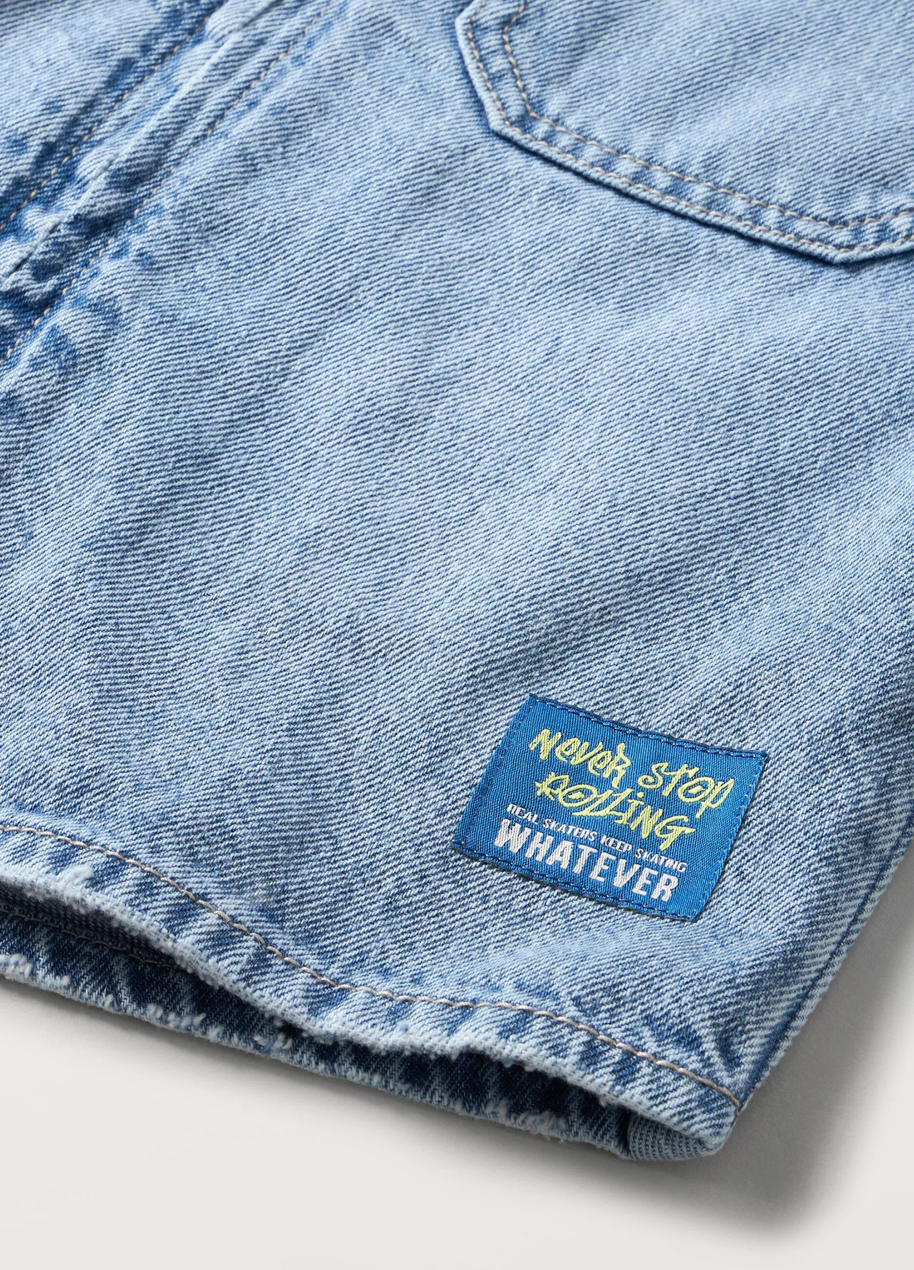 Camicia in denim di puro cotone bambino