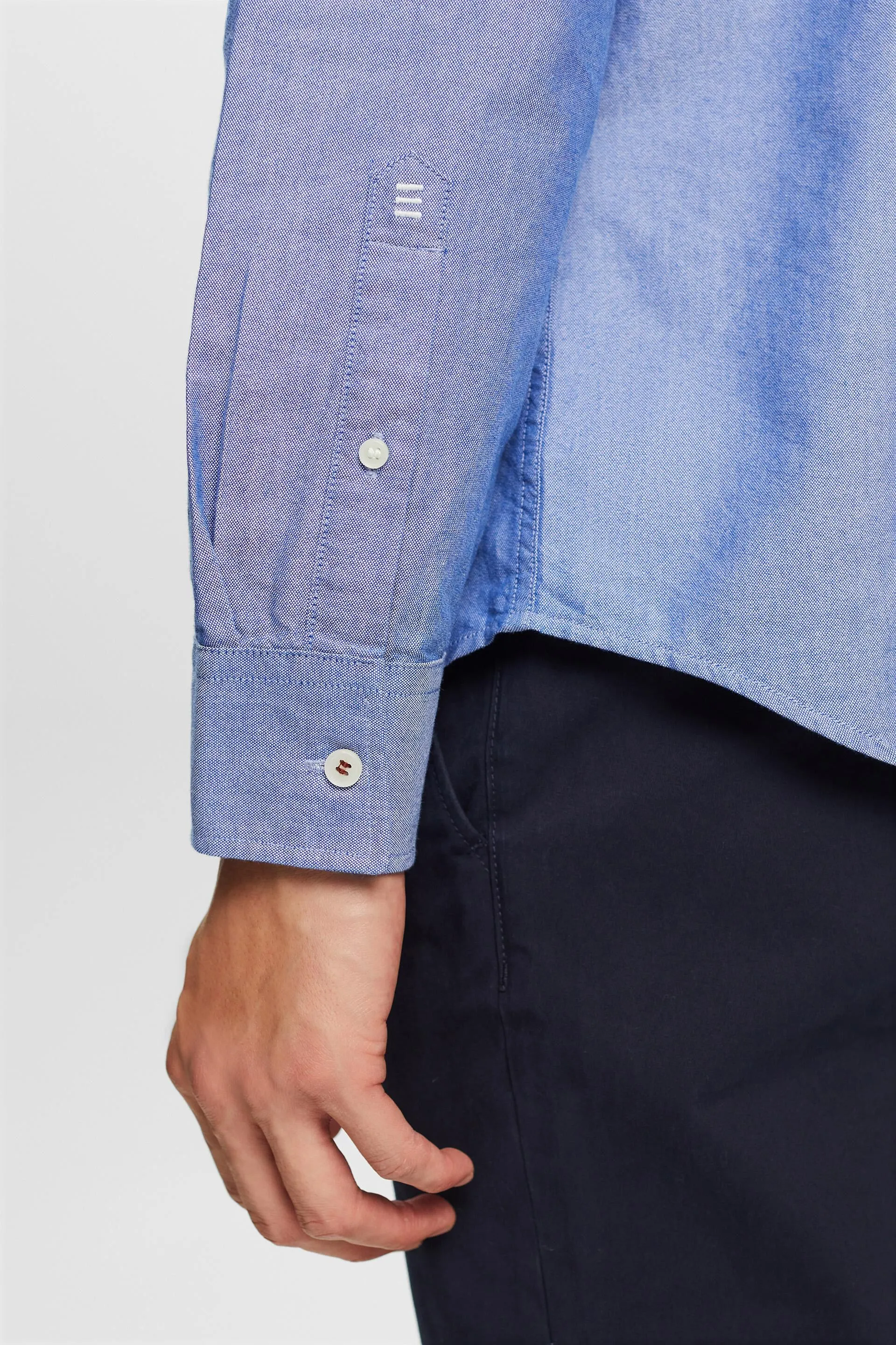 Camicia in popeline di cotone con colletto button down