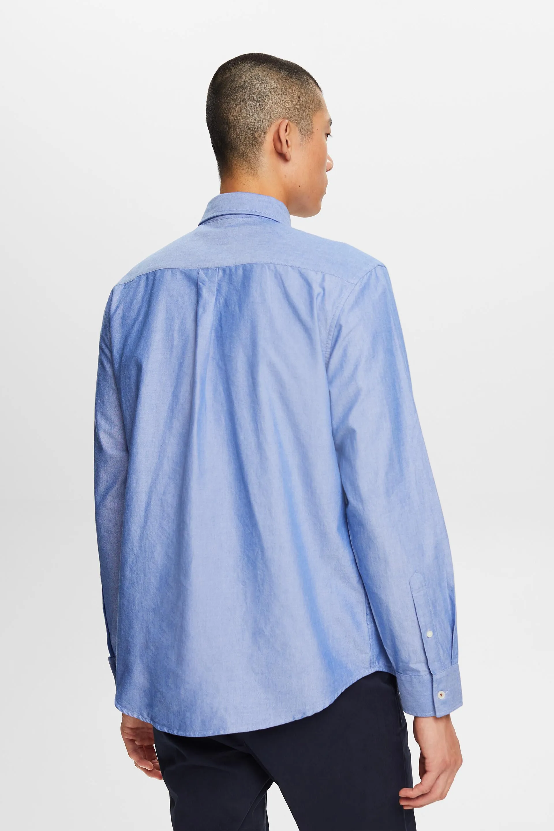 Camicia in popeline di cotone con colletto button down