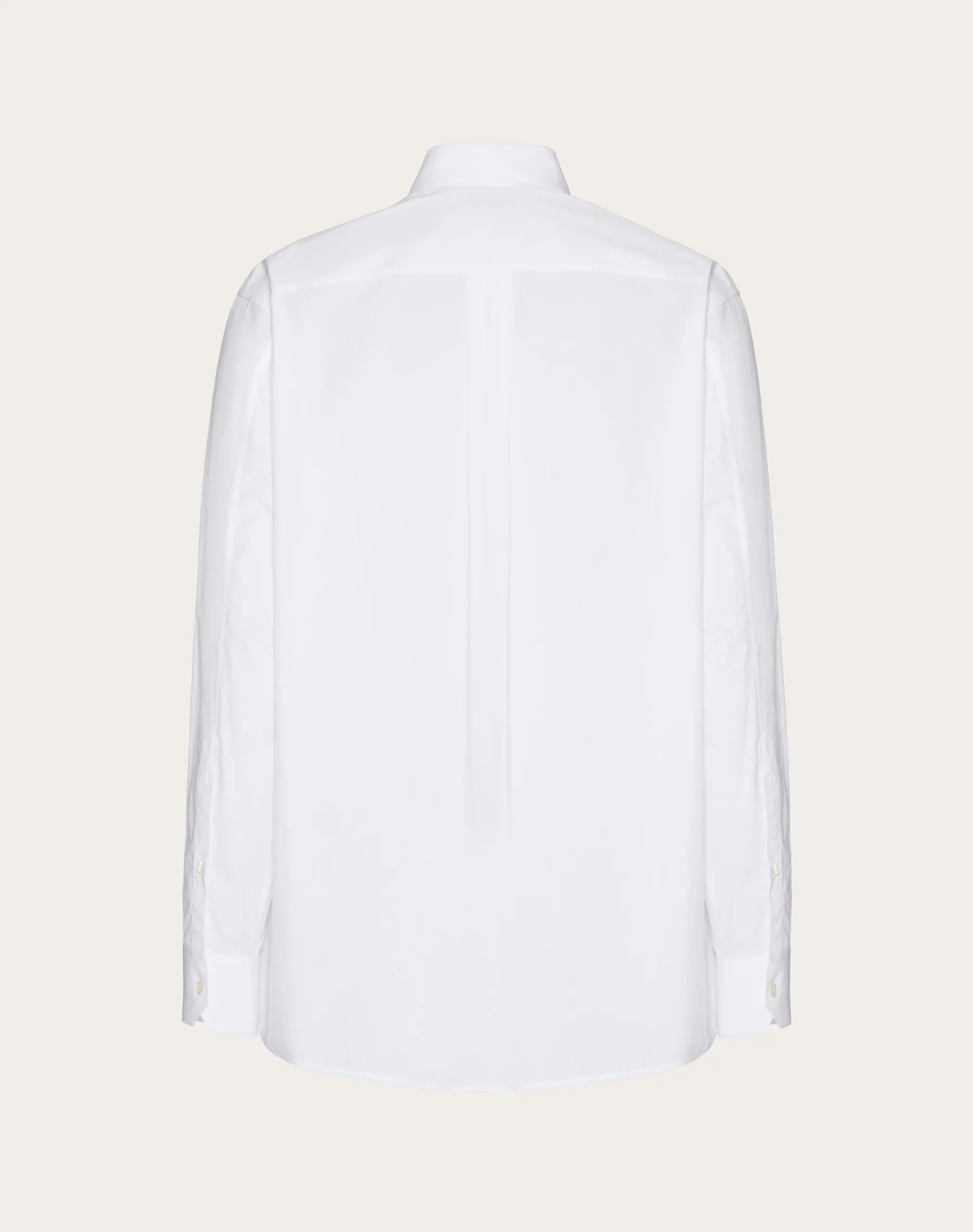 CAMICIA IN POPELINE DI COTONE CON PLASTRON RICAMATO