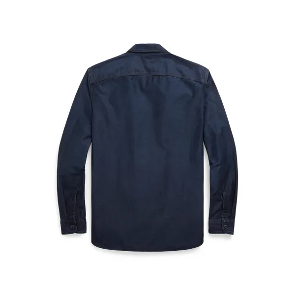 Camicia in rasatello di cotone e lino