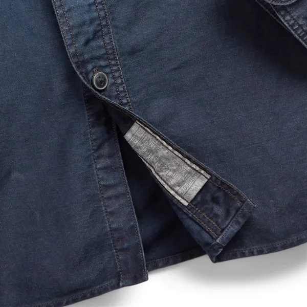 Camicia in rasatello di cotone e lino