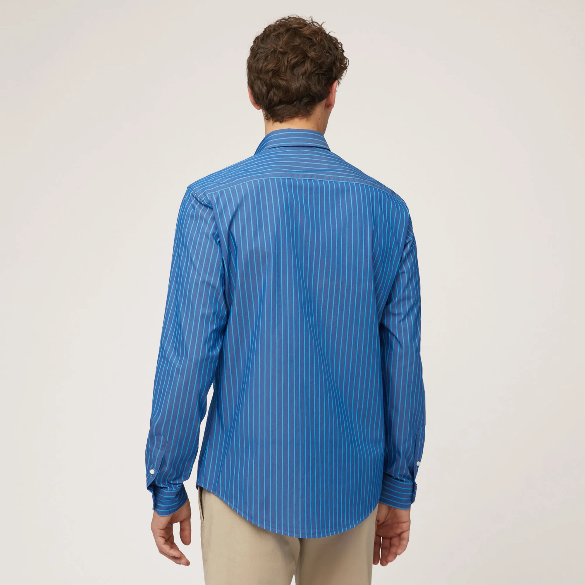 Camicia In Twill Di Cotone A Righe