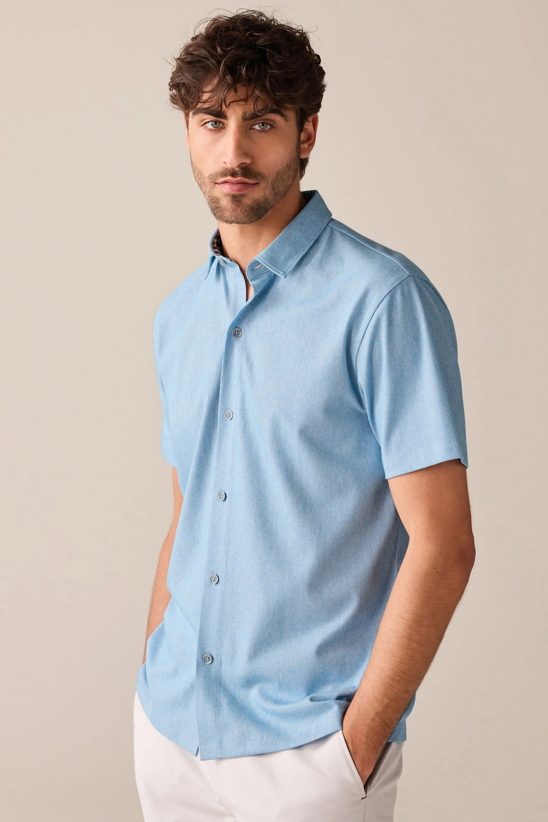 Celeste  - Oxford - Camicia con Blend in cotone