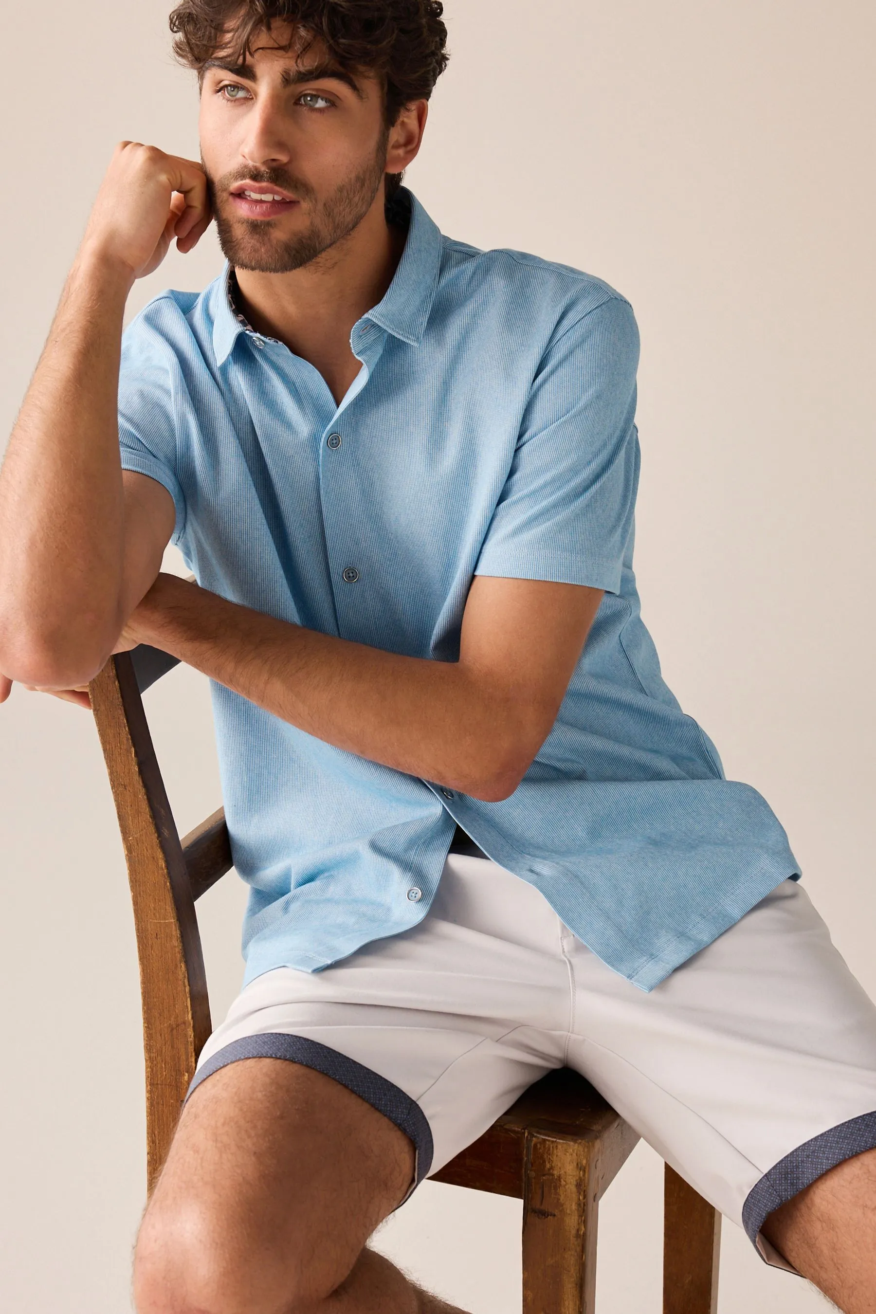 Celeste  - Oxford - Camicia con Blend in cotone