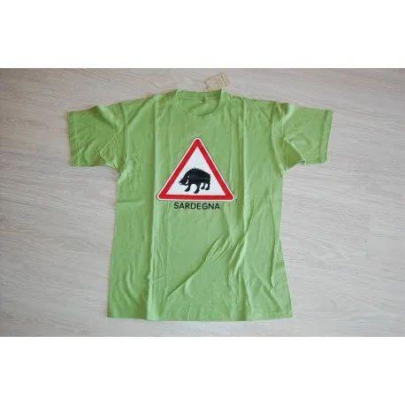 CINGHIALE T-SHIRT PERICOLO  MAGLIETTA UOMO T-SHIRT TAGLIA S