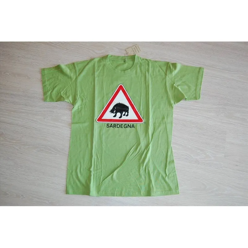 CINGHIALE T-SHIRT PERICOLO  MAGLIETTA UOMO T-SHIRT TAGLIA S