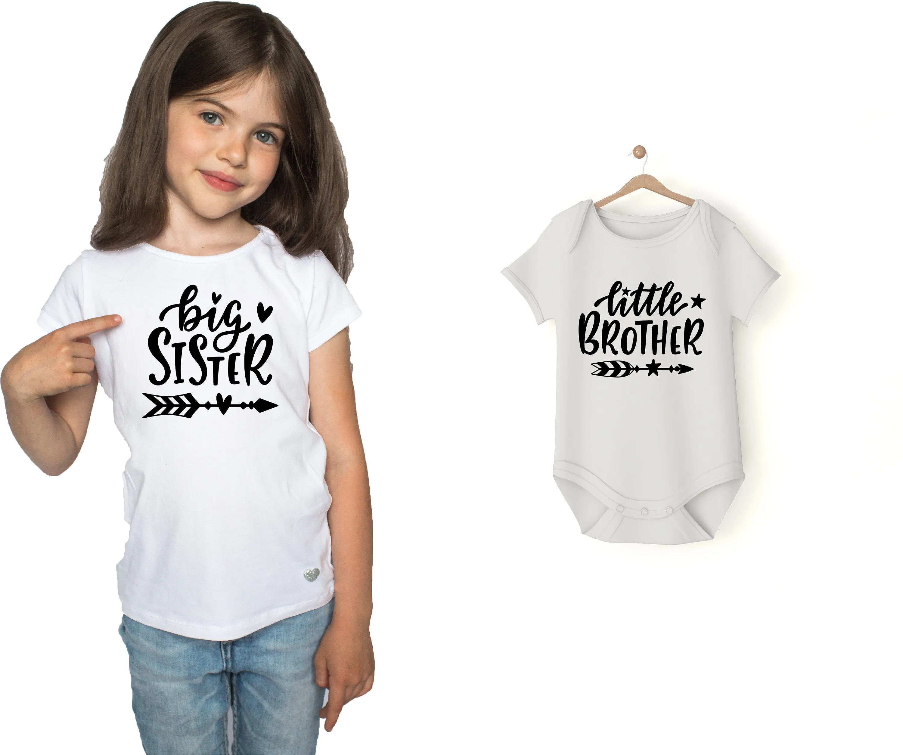 Coppia T shirt e body  Big Sister Little brother